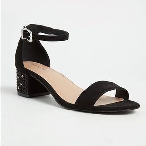 Torrid Rhinestone Ankle Strap Block Heel